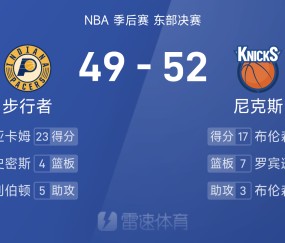 🔥西亚卡姆半场14中9砍23分，哈利低迷仅得2分，步行者49-52落后尼克斯